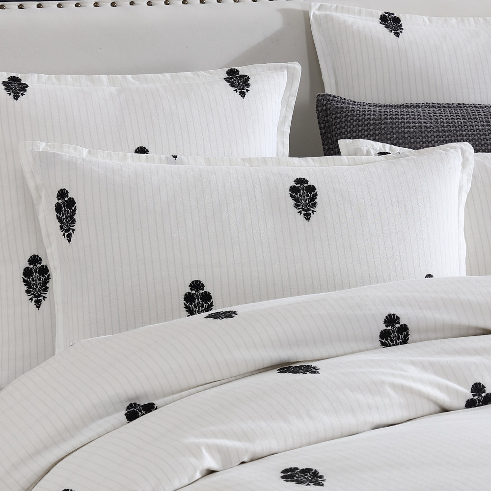 Private Collection Khari Charcoal Quilt Cover Set Detail | My Linen