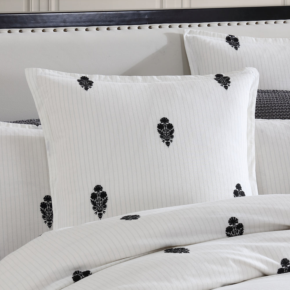 Private Collection Khari Charcoal European Pillowcase Lifestyle | My Linen