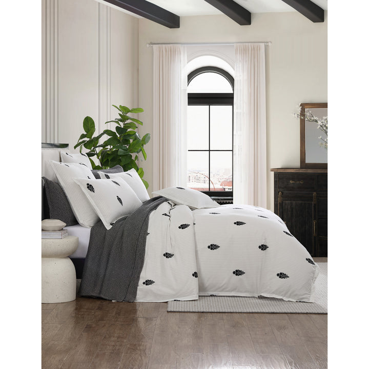 Private Collection Khari Charcoal Quilt Cover Set Lifestyle | My Linen