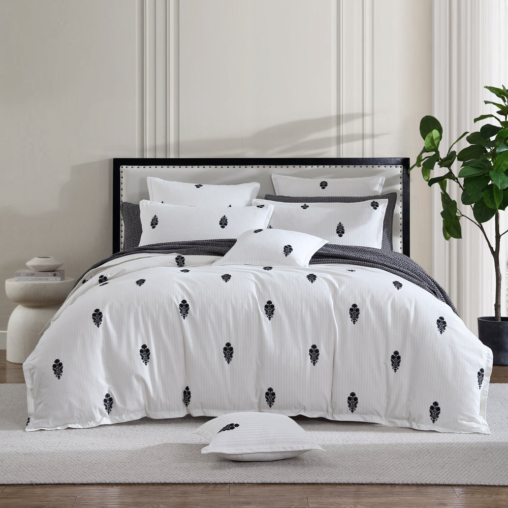 Private Collection Khari Charcoal Quilt Cover Set | My Linen