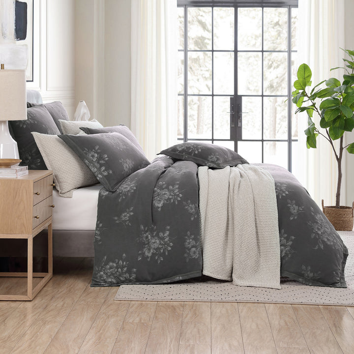 Private Collection Maisey Charcoal Quilt Cover Set Lifestyle | My Linen