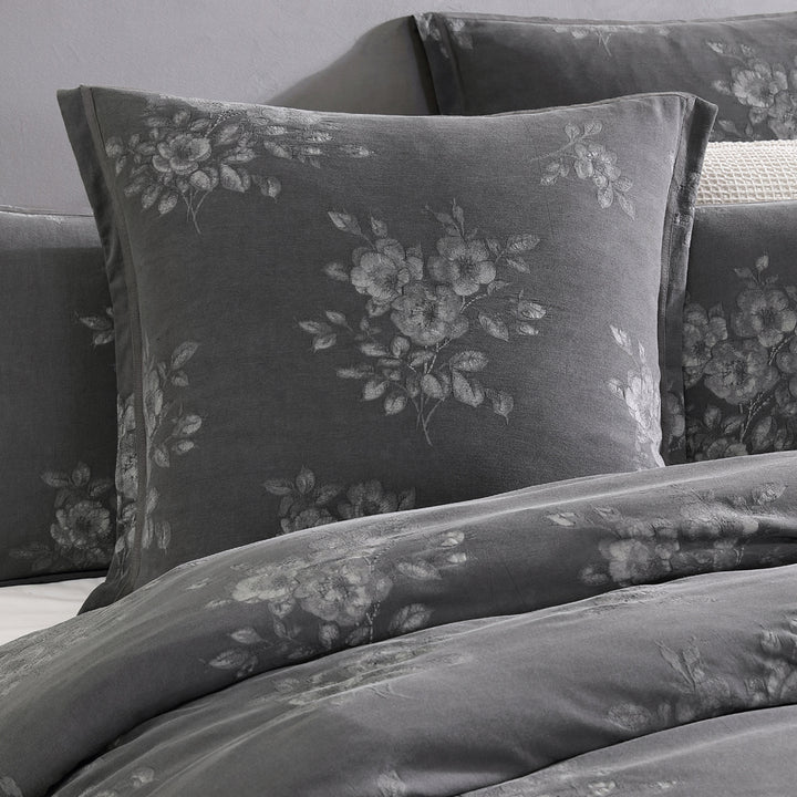 Private Collection Maisey Charcoal European Pillowcase Lifestyle | My Linen