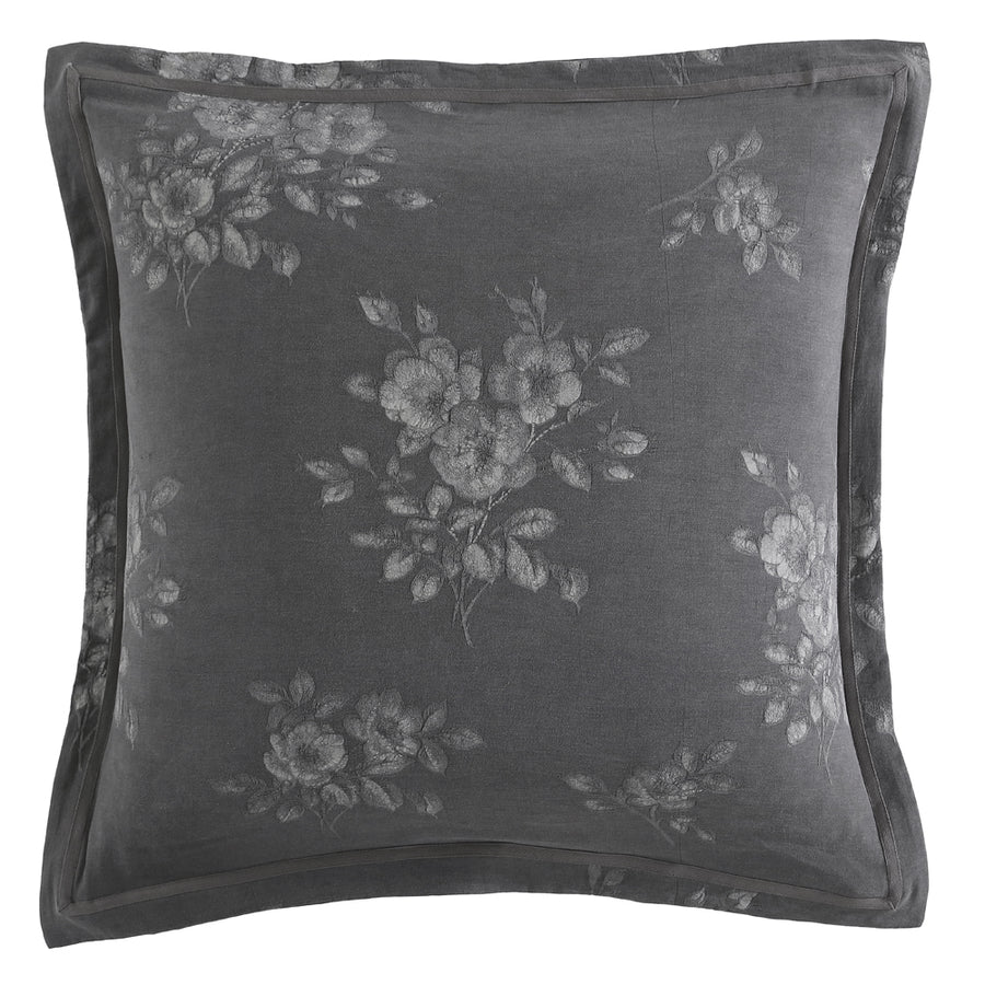 Private Collection Maisey Charcoal European Pillowcase | My Linen