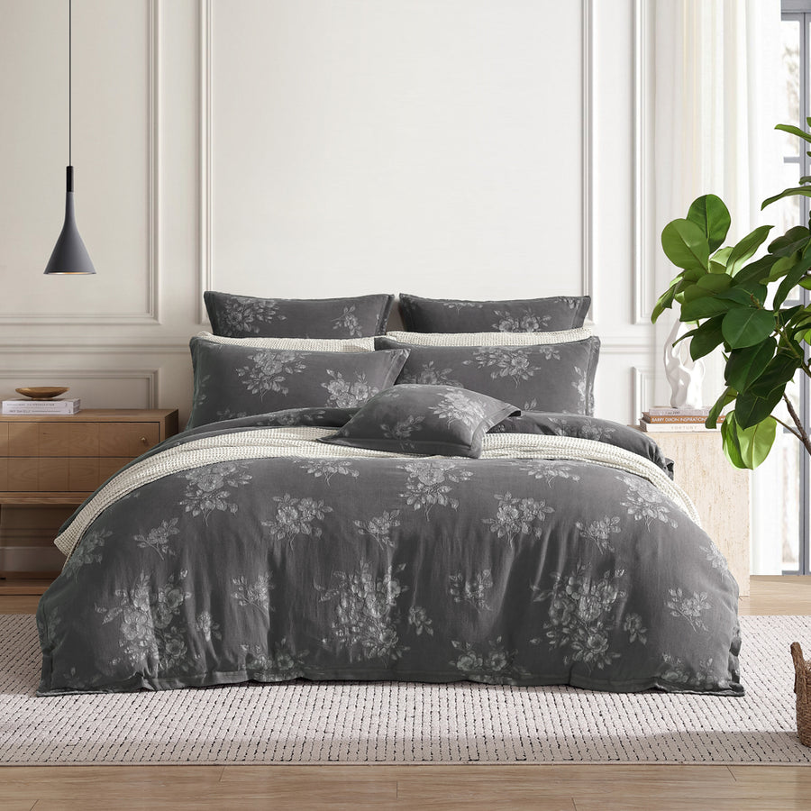 Private Collection Maisey Charcoal Quilt Cover Set | My Linen