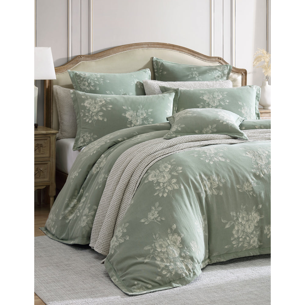 Private Collection Maisey Moss Quilt Cover Set Closeup | My Linen