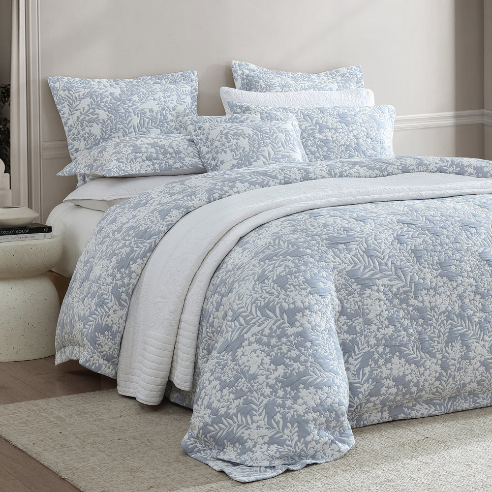 Private Collection Quinn Denim Quilt Cover Set Closeup | My Linen