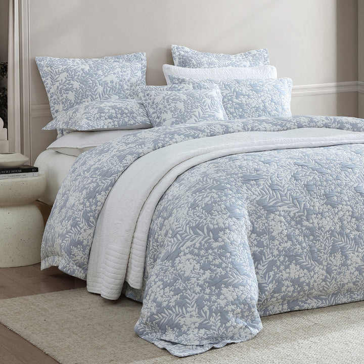 Private Collection Quinn Denim Quilt Cover Set Closeup | My Linen