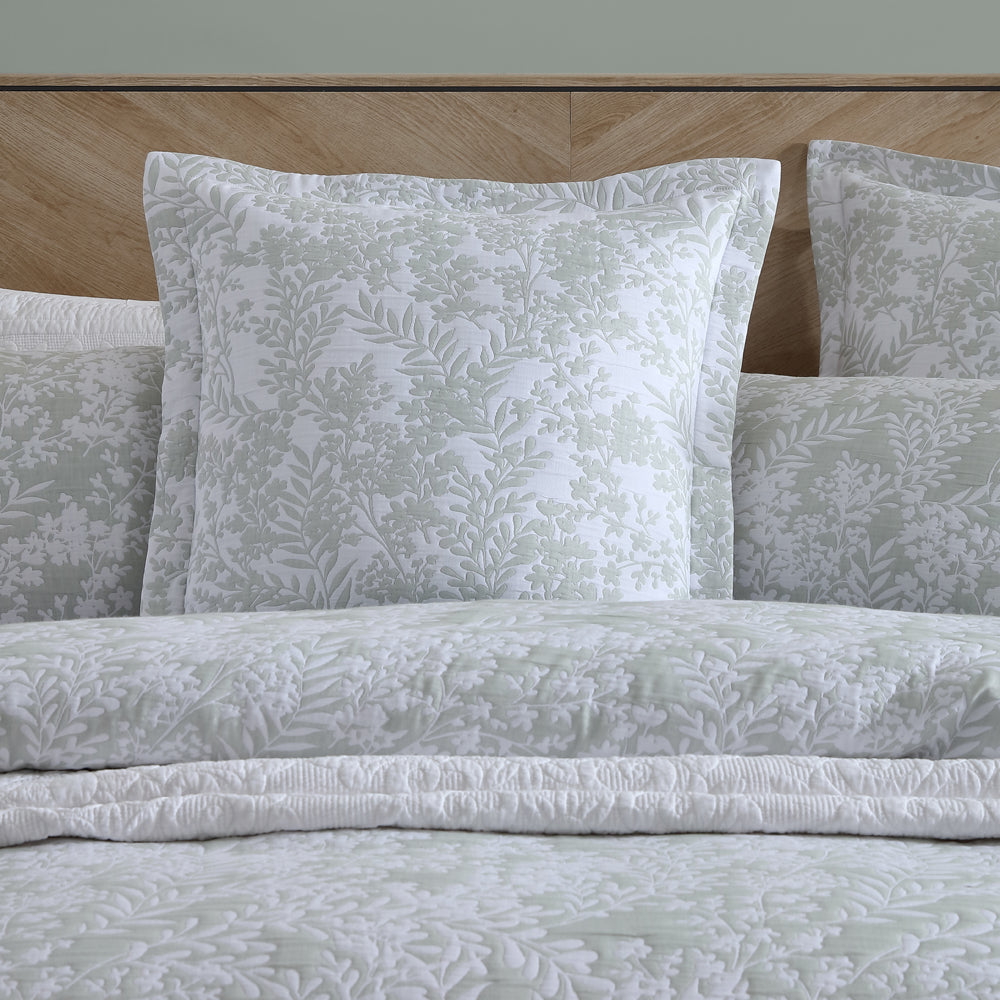 Quinn Sage Quilt Cover Set | Queen Bed