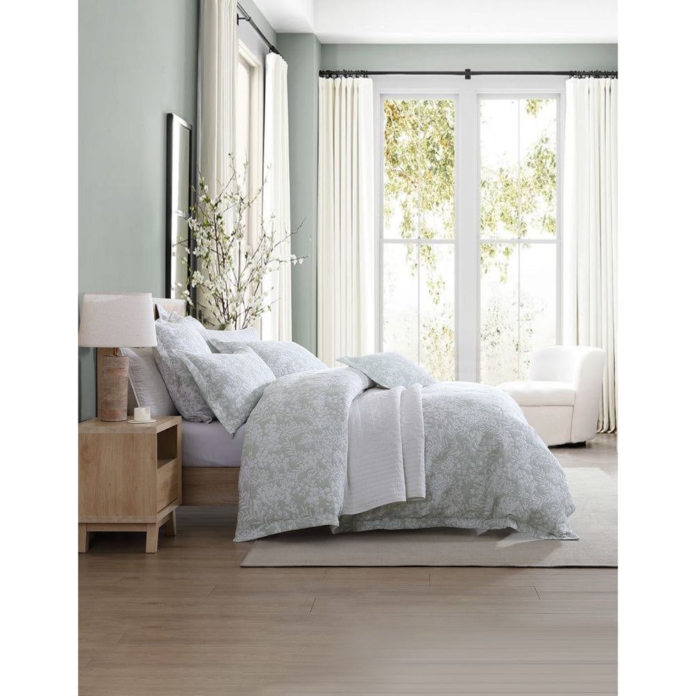 Quinn Sage Quilt Cover Set | Queen Bed