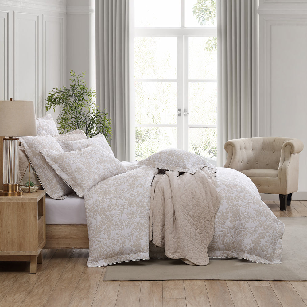 Quinn Stone Quilt Cover Set | King Bed