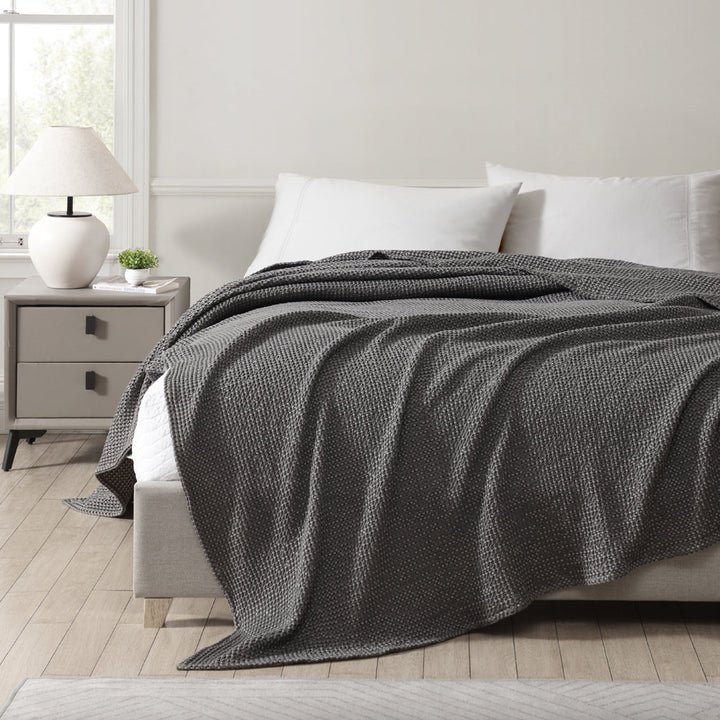 Urban Waffle Blanket Charcoal | Queen / King Bed