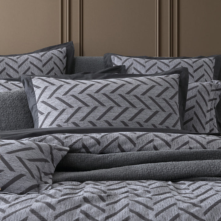 Westport Charcoal Quilt Cover Set | King Bed