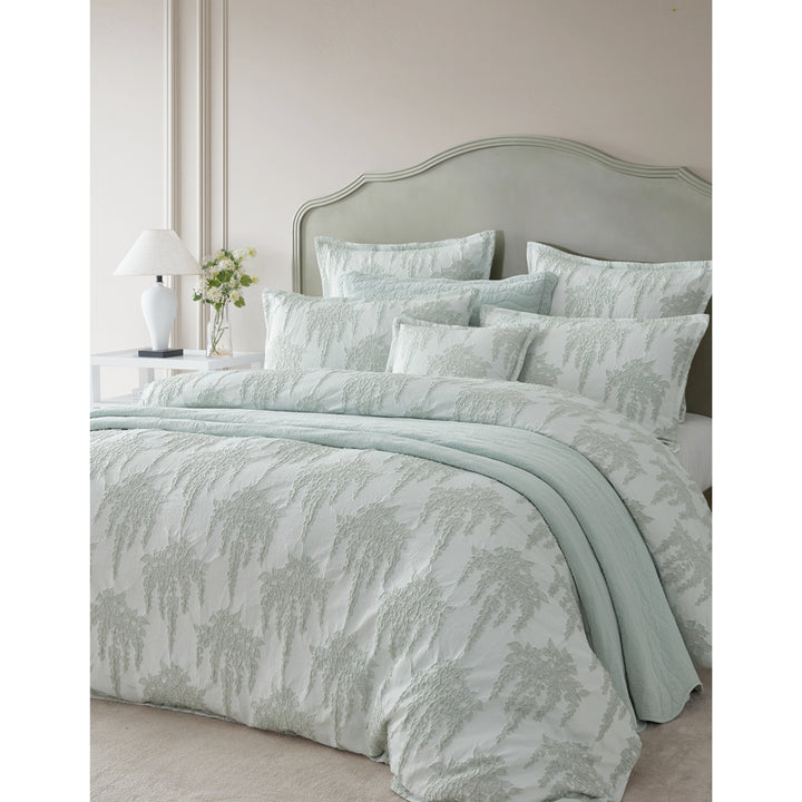Private Collection Wisteria Sage Quilt Cover Set Closeup | My Linen