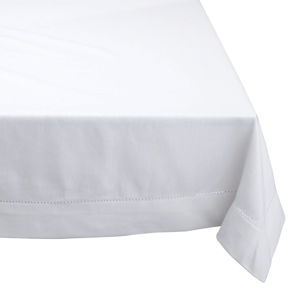 Hemstitch Rectangle Tablecloth White | 150cm x 230cm