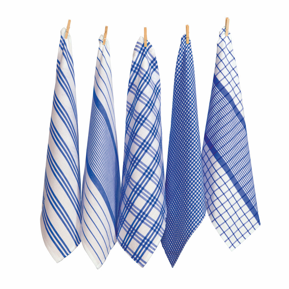 Milan Tea Towel Blue | 5 Pack