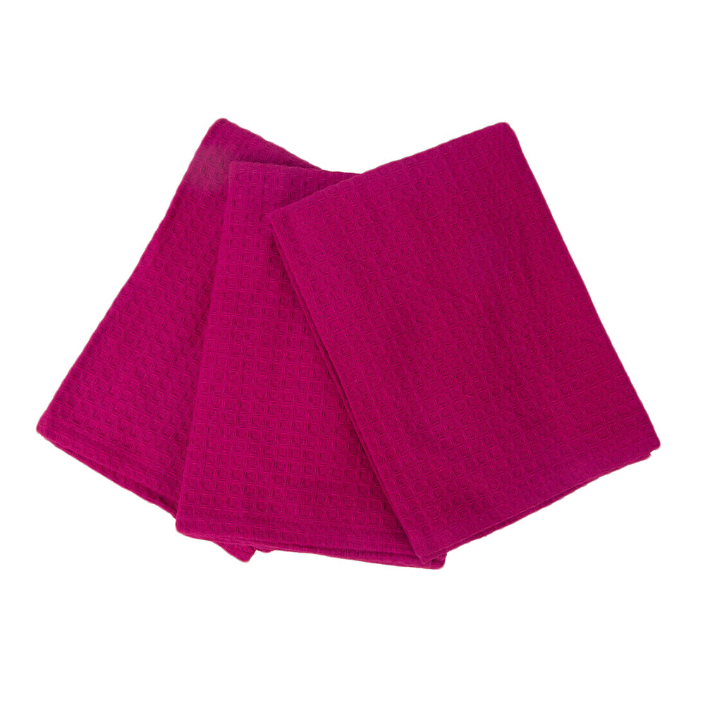 London Waffle Tea Towel Hot Pink | 3 Pack