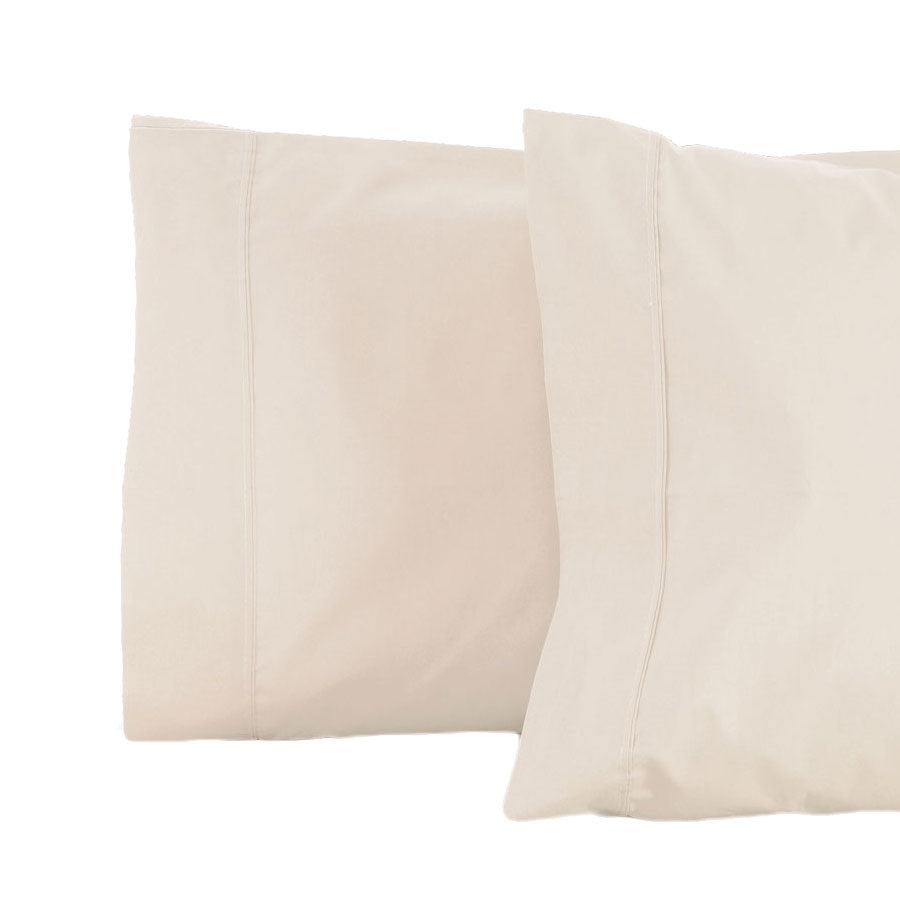 La Via 100% Cotton 400TC Ivory Standard Pillowcase | 2 Pack