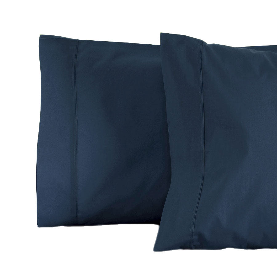 La Via 100% Cotton 400TC Navy Standard Pillowcase | 2 Pack