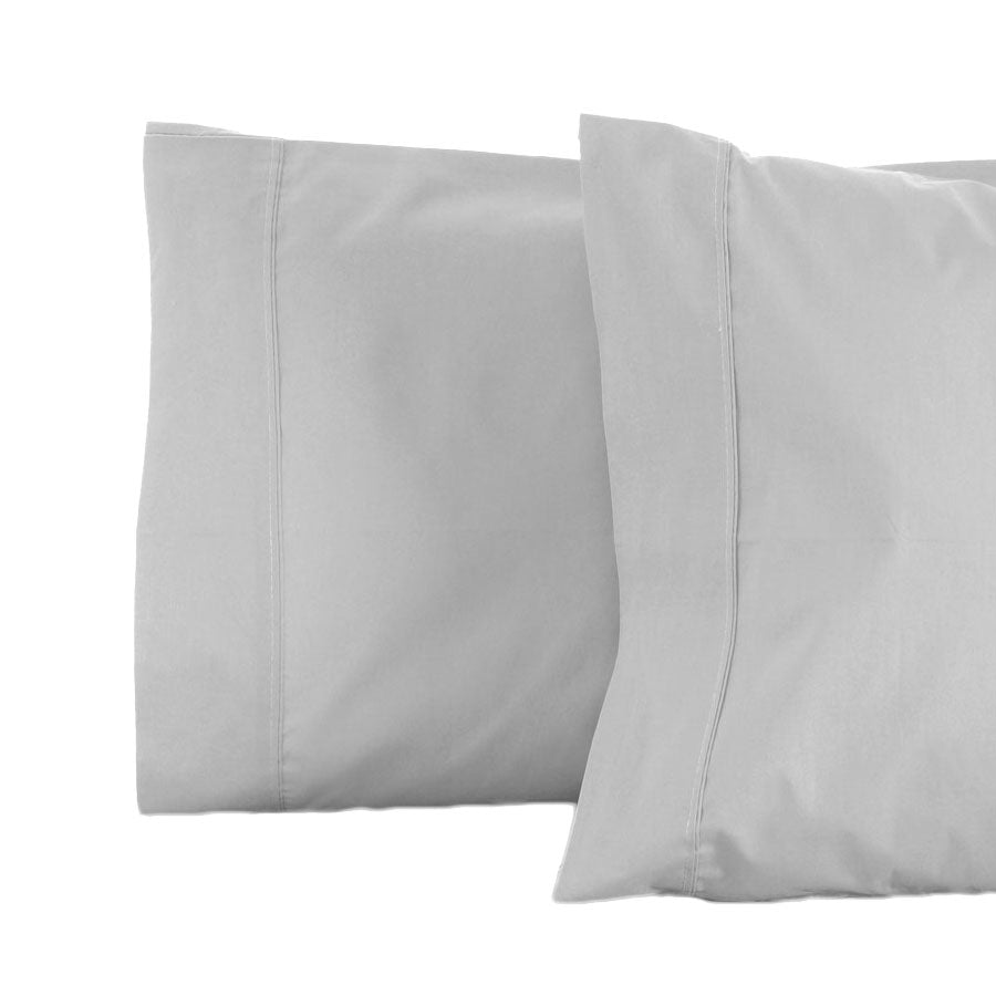 La Via 100% Cotton 400TC Silver Standard Pillowcase | 2 Pack