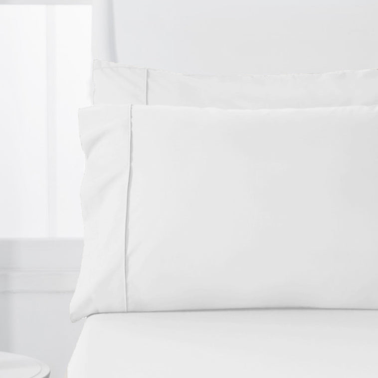 Abrazo 100% Cotton Flannelette Standard Pillowcase White | 2 Pack