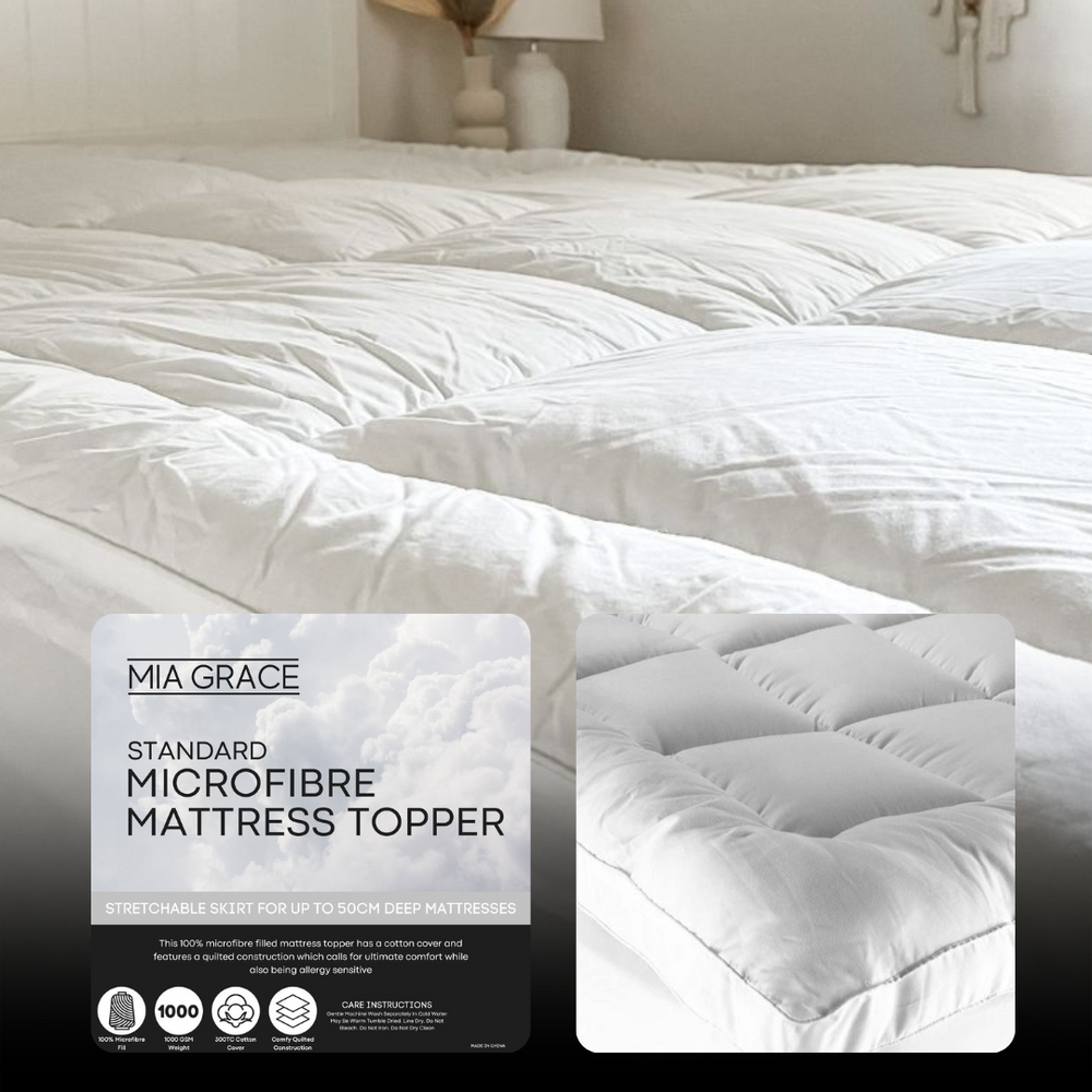 Standard 1000GSM Microfibre Mattress Topper