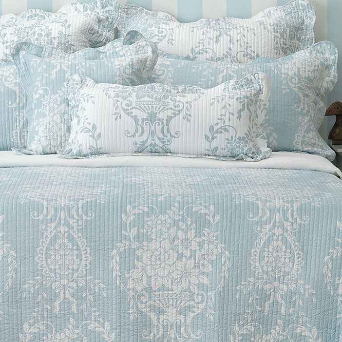 Florence Blue Bedspread Set | Queen Bed