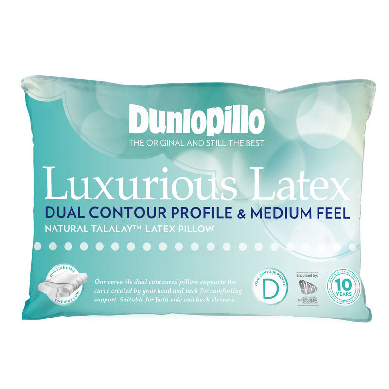 Luxurious Latex Dual Contour Profile Medium Feel Pillow