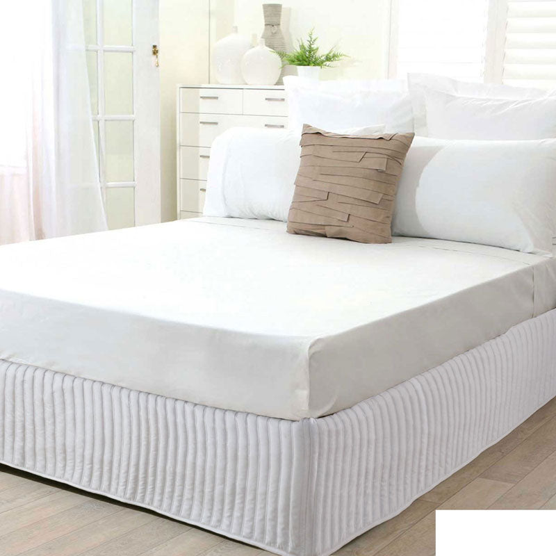 White Quilted Valance | Double Bed
