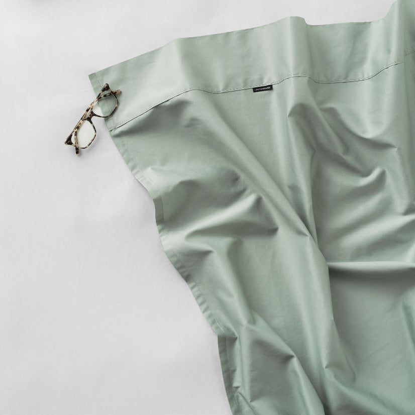 Augusta 100% Cotton Flat Sheet 500TC Green Gum | Queen Bed