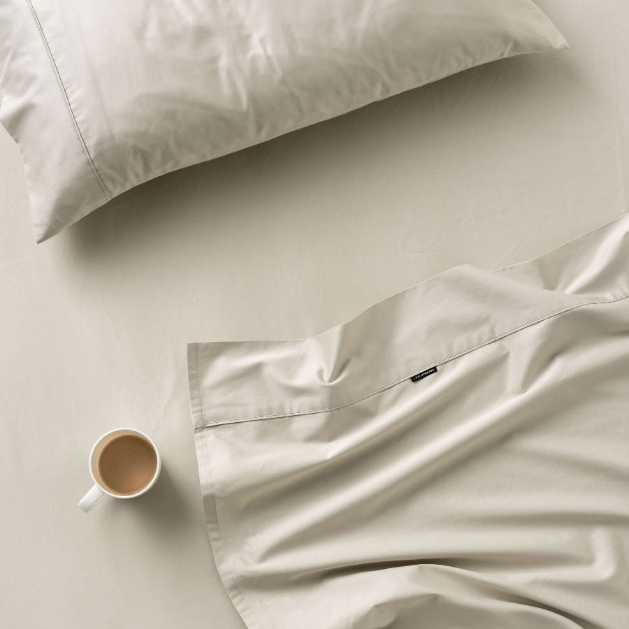 Augusta 100% Cotton Sheet Set 500TC Taupe | Super King 50cm
