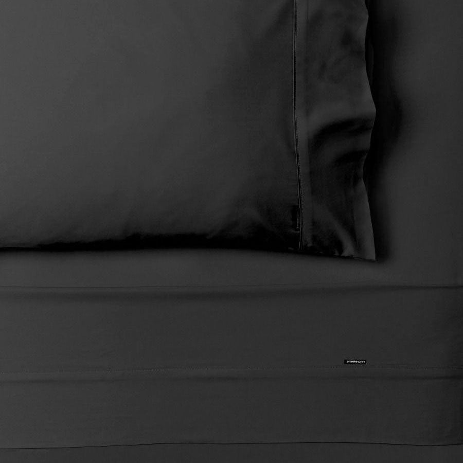 Nara Charcoal 400TC Bamboo Cotton Sheet Set | Queen Bed 50cm