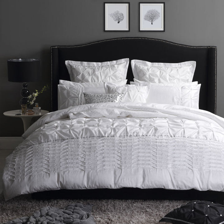 Francesca White Square Filled Cushion