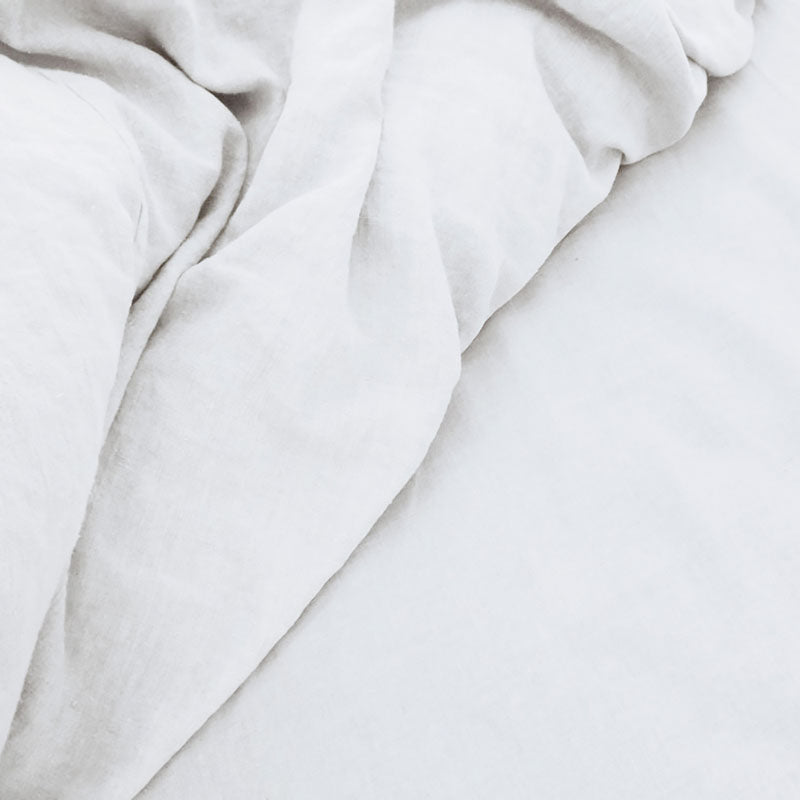 Doux 100% Linen Sheet Set White | King Bed