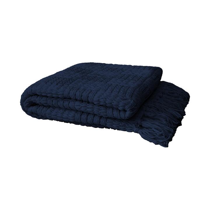 Bambury Asha Navy Throw | My Linen