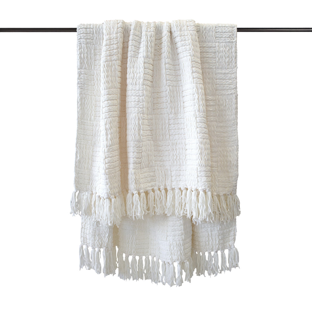 Bambury Asha White Throw Displayed | My Linen