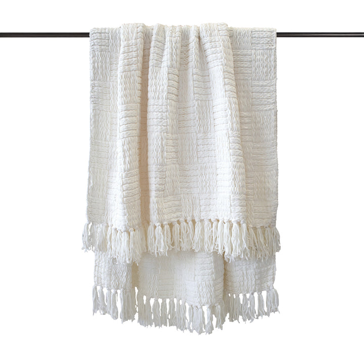 Bambury Asha White Throw Displayed | My Linen