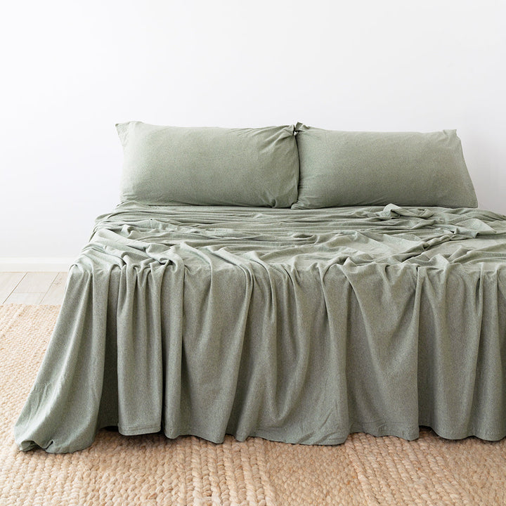 BedT Organica Sage Sheet Set | King Single Bed