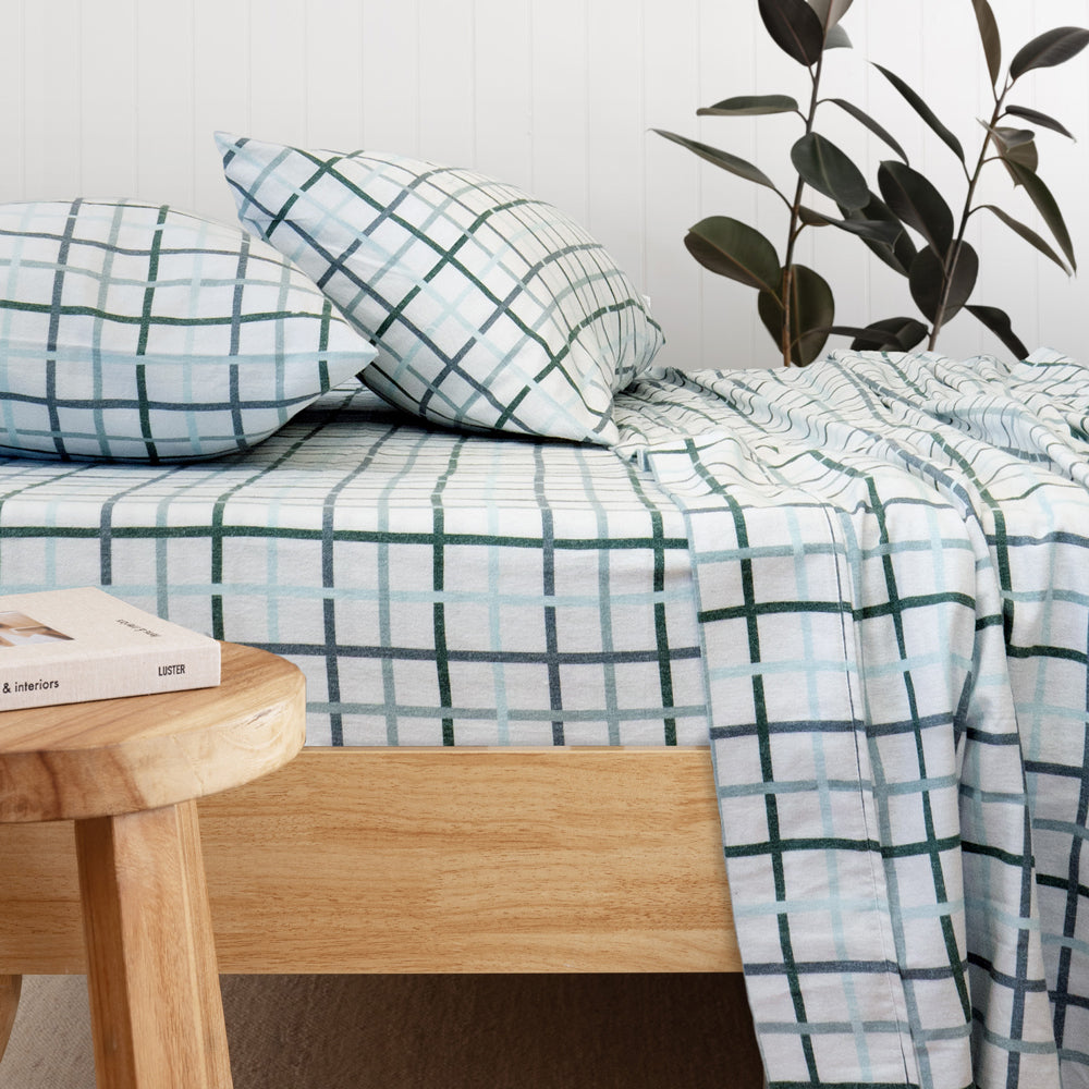 Bambury Campbell Flannelette Sheet Set | My Linen