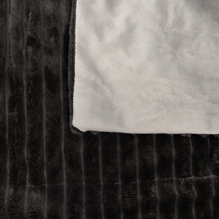 Bambury Channel Charcoal Throw Detail | My Linen