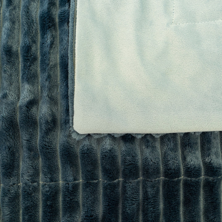 Bambury Channel Petrol Throw Detail | My Linen