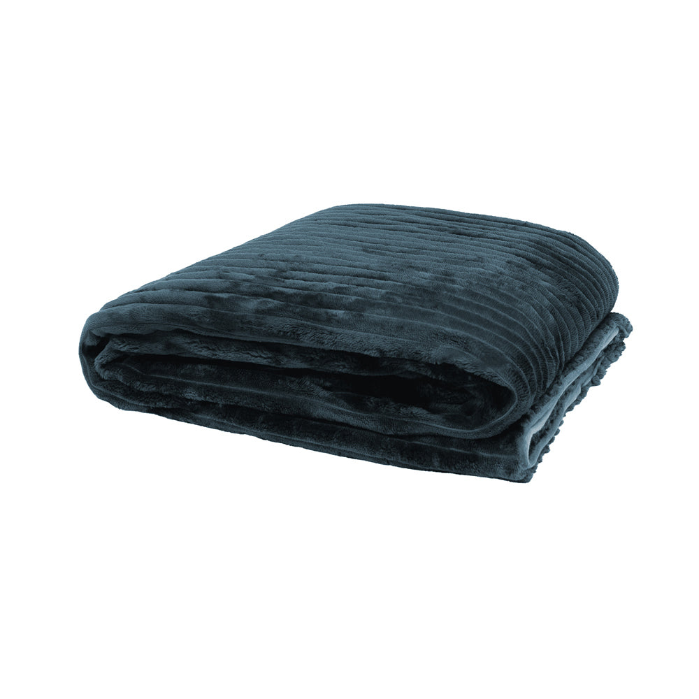 Bambury Channel Petrol Throw | My Linen