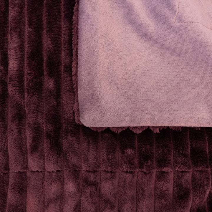 Bambury Channel Plum Throw Detail | My Linen