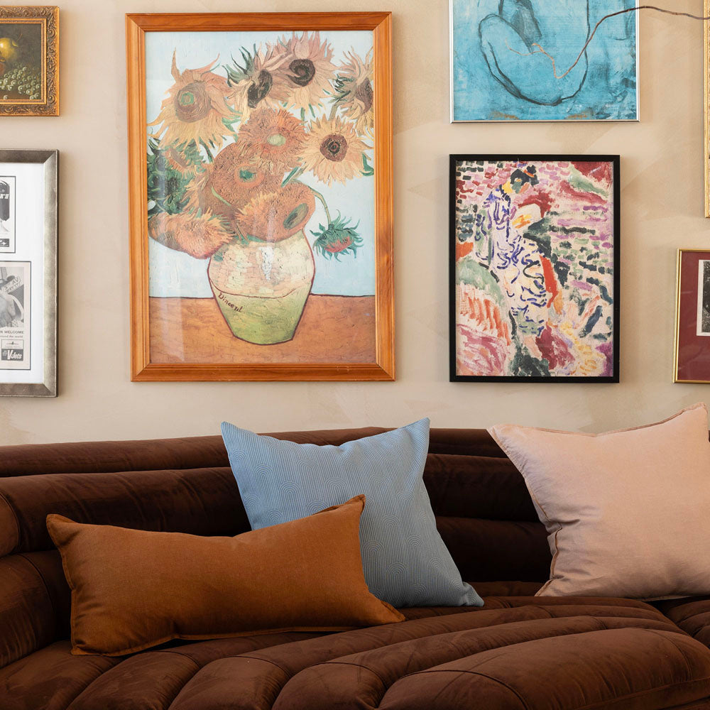 Bambury Eva Blue Square Filled Cushion Lifestyle | My Linen