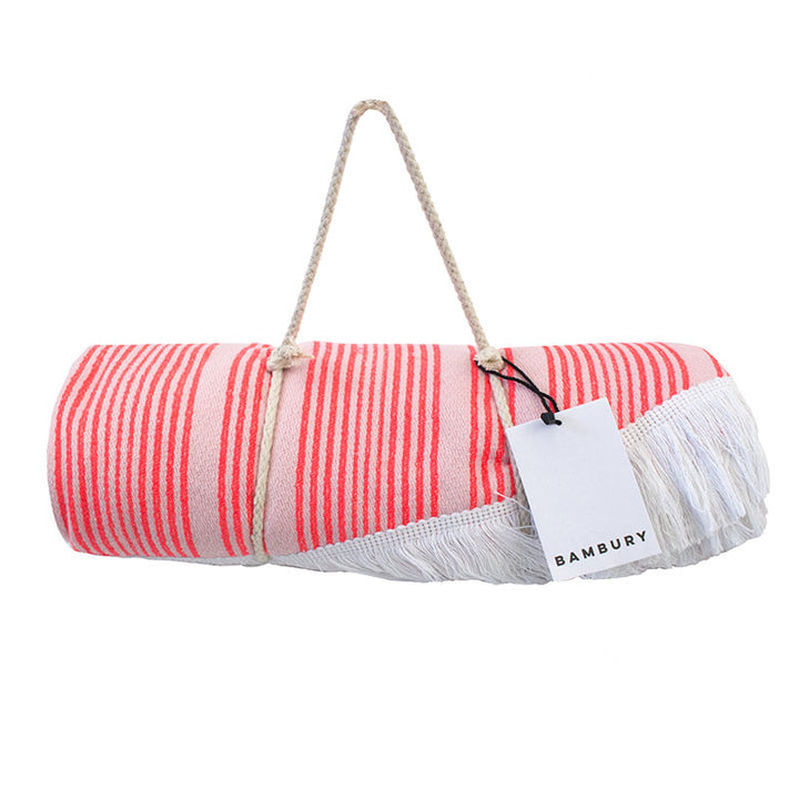 Express Horizon Coral Round Beach Towel