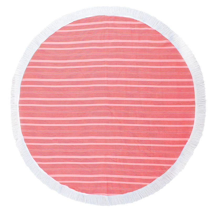 Express Horizon Coral Round Beach Towel