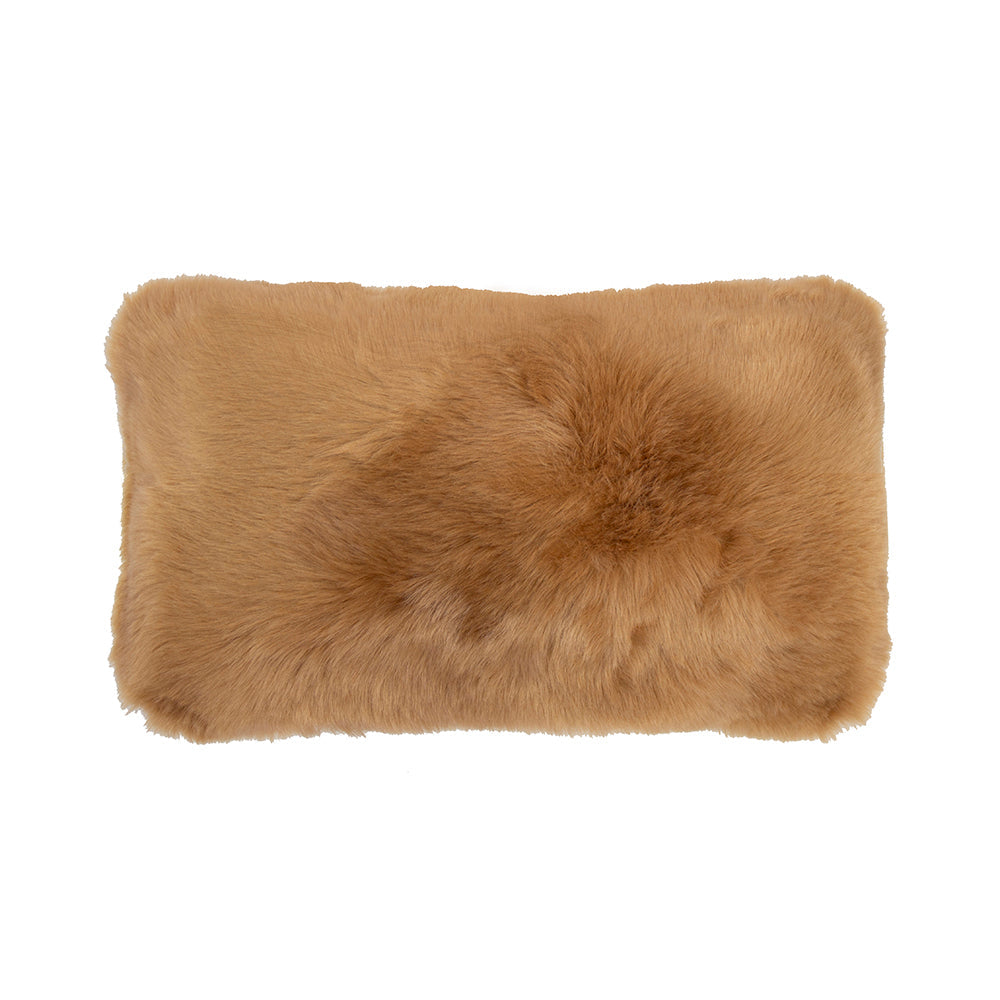 Faux Fur Butterscotch Long Filled Cushion