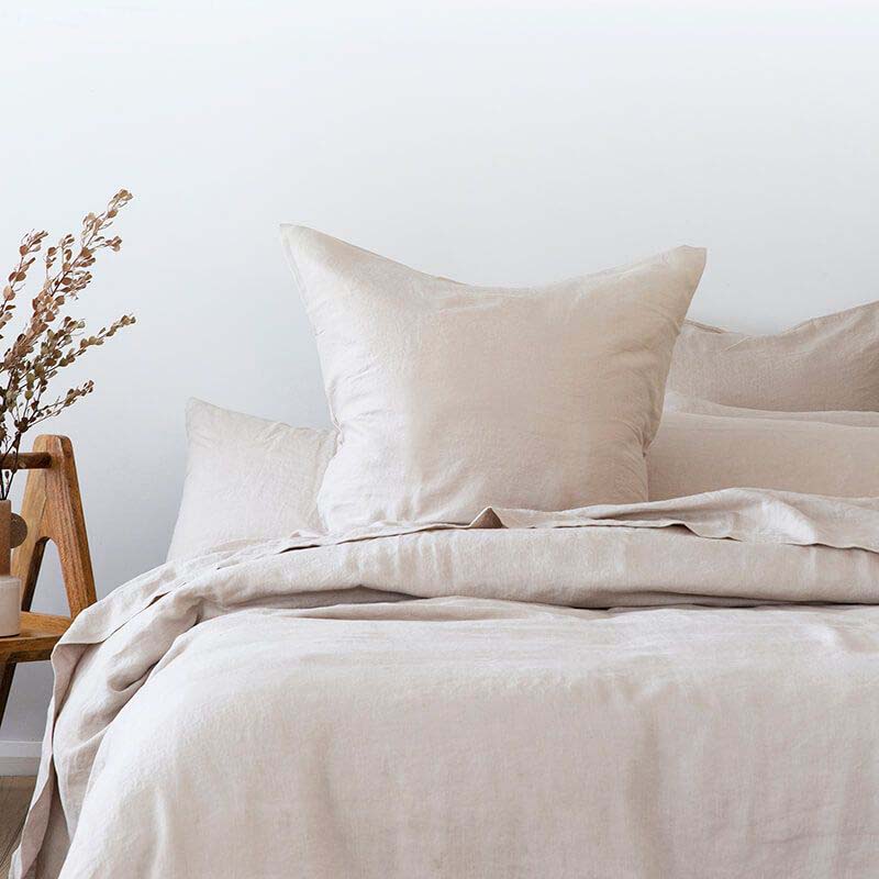 100% Linen Pebble Quilt Cover Set | Queen Bed