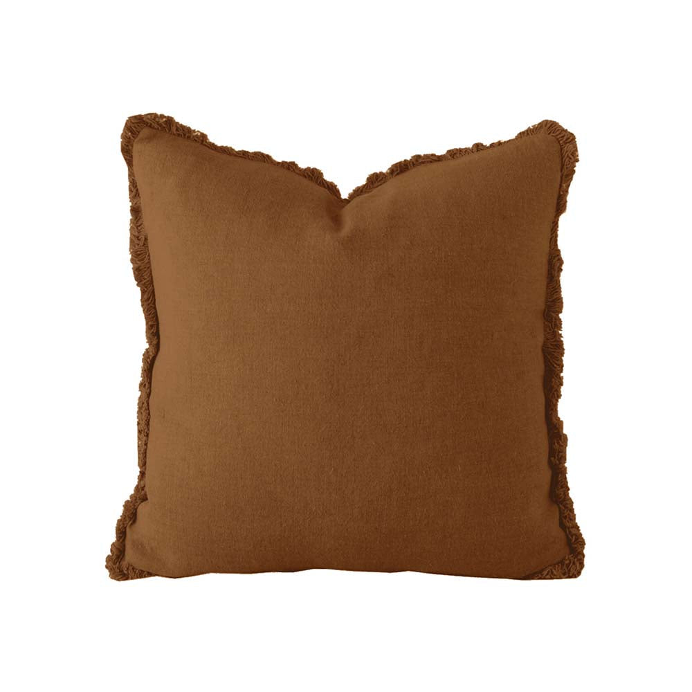 100% Linen Hazel Fringed Square Filled Cushion
