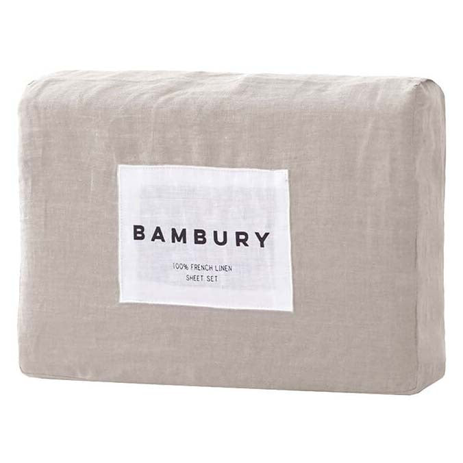 100% Linen Sheet Set Pebble | King 50cm Bed