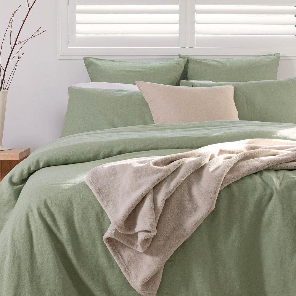 Bambury 100% Linen Sage European Pillowcase Lifestyle | My Linen